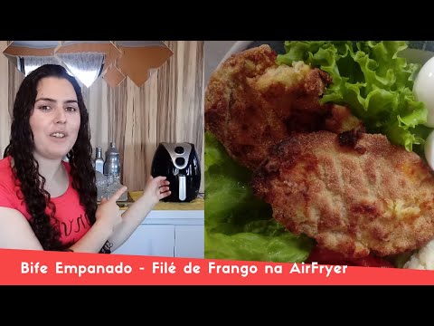 Filé de Frango à Milanesa / Bife Empanado na AirFryer - Fritadeira Sem Óleo