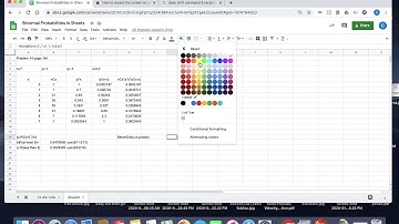 Binomial Probabilities in Google sheets