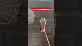 Yonex BG65 at 24lbs vs Aerobite at 27 lbs (Badminton string sound)