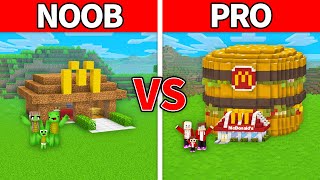 Mikey Family & JJ Family - NOOB vs PRO : McDonalds House Build Challenge in Minecraft (Maizen)