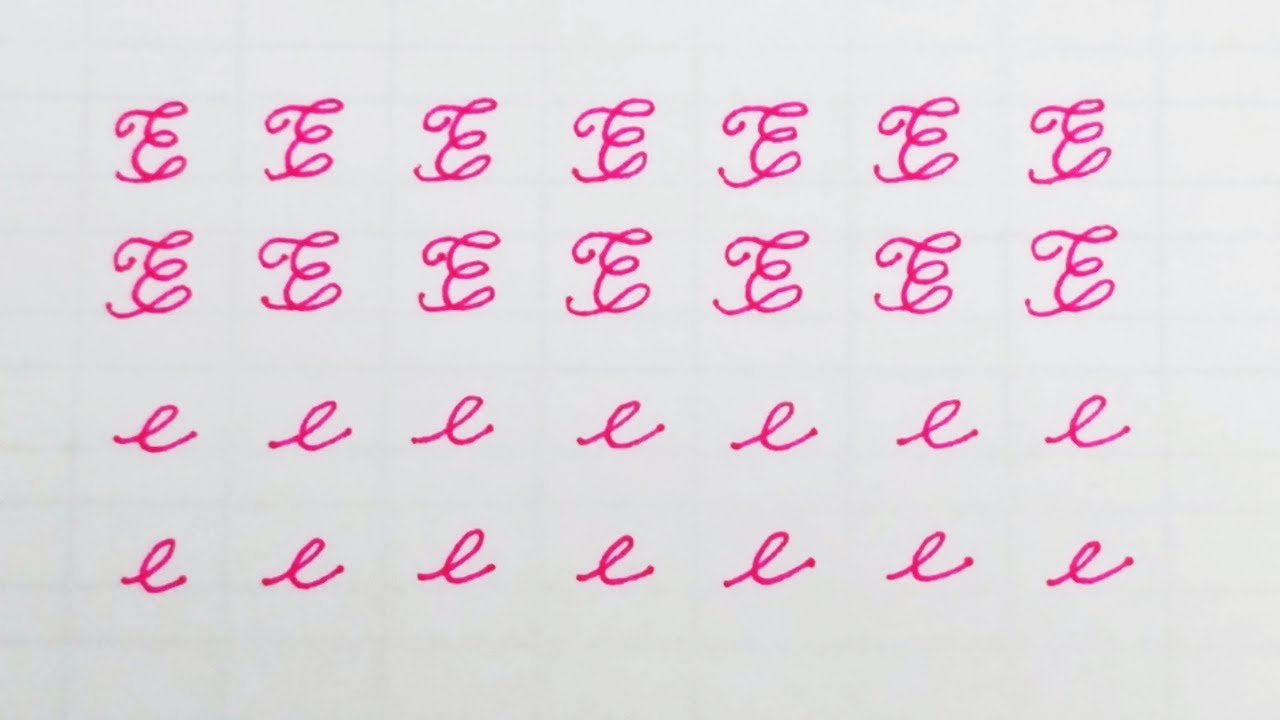 Letter E - Learn to Write Cursive Calligraphy Letter E