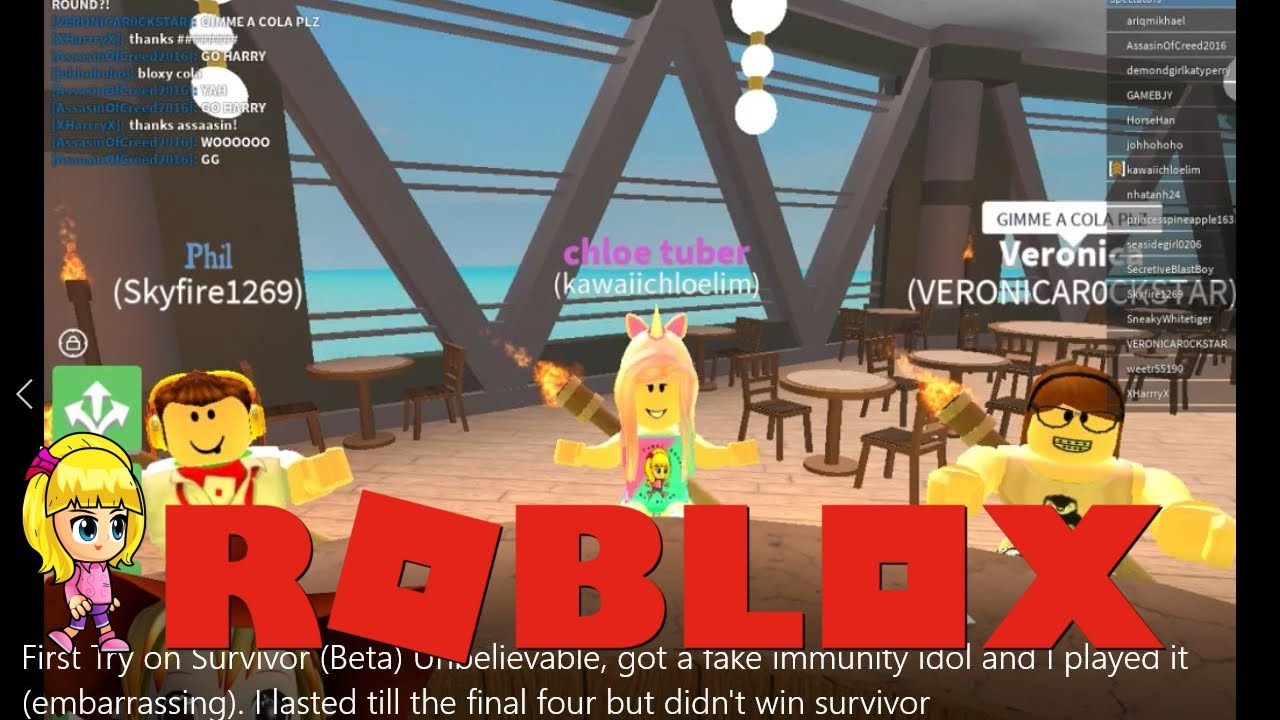 Chloe Tuber Roblox Survivor Gameplay Unbelievable Got A Fake - i won roblox survivor beta