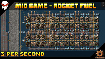 Factorio: Rocket Fuel Blueprint w/ Beacons - Mid Game (Space Age DLC)