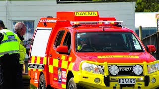 Rakaia Fire, Police Ambulance On Scene Truck Vs Camper