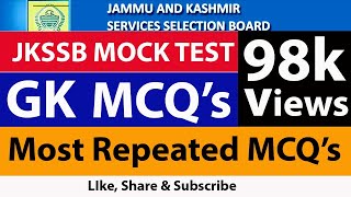 MCQ,s l JKSSB Mock Test l MCQ,s l All JKSSB Exams l Most Repeated Ques. @keepgrowingwithshamsher