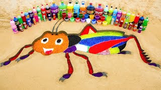 How to make Giant Rainbow Crickets with Orbeez, Coke, Fanta, Mirinda, Monster and Mentos &amp; Sodas