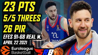 Vasilije Micic 23 Points 3 Asts 55 Threes Efes - Real Madrid Full Highlights 22.04.2021