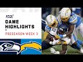 Seahawks vs. Chargers Preseason Week 3 Highlights | NFL 2019