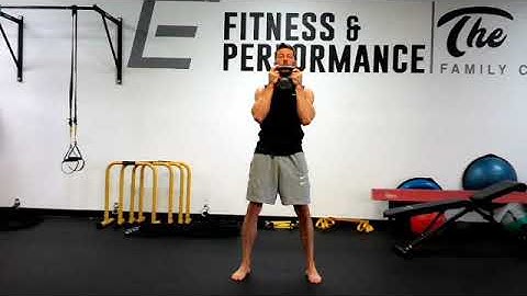 Single kettlebell two handed thruster