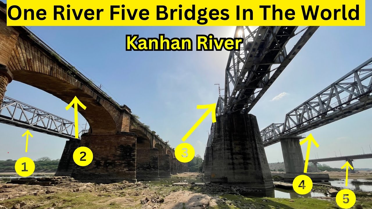 World Record of Five Bridges Connected Near to the Longest River Kanhan | One River Five Bridge