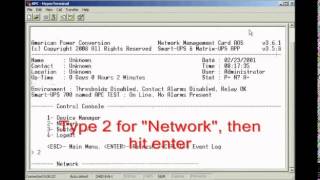 Instruction a Network Management Card communicating on a network