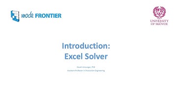2- Introduction to modeFrontier-Microsoft Excel as the solver