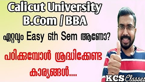 Calicut University Bcom/BBA 6th Semester Exam Strategy
