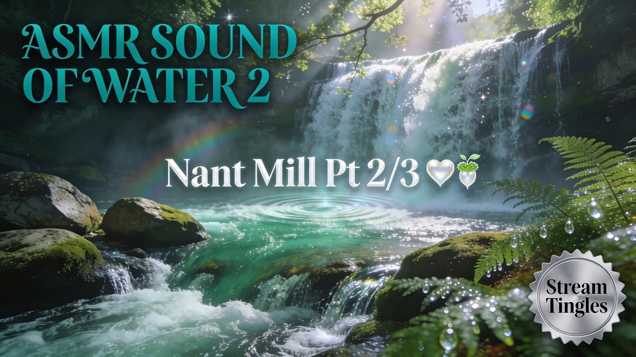 💧 4K ASMR | The Sound of Water 2 [Nant Mill Waterfalls Pt 2/3] 🌊