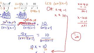 05.3c - Examples - Solving Rational Equations with More Complicated LCD's