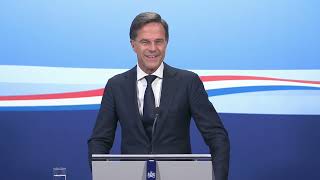 Integrale persconferentie van MP Mark Rutte na de ministerraad van 25 augustus 2023