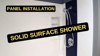 Solid Surface Shower Walls  Wall Panel Installation  Part 5