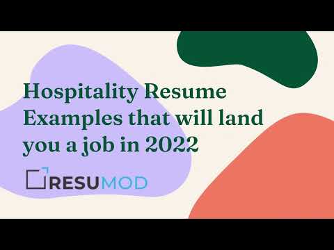 Hospitality Resume Examples That Will Land You A Job In 2022