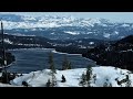 Driving to Donner Pass in California in the Winter