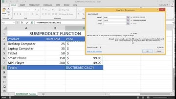 The SUMPRODUCT Function