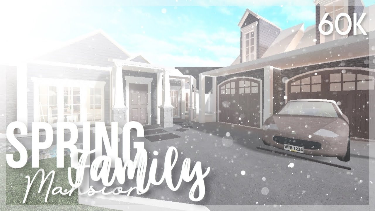 Roblox Bloxburg Spring Family Mansion 60k Youtube