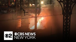 Transformer explosion ignites fire along Amtrak tracks in the Bronx