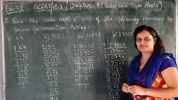 find the cube root of each of the following number by prime fac..Q1 ex 7.2 class8 #cubesandcuberoots