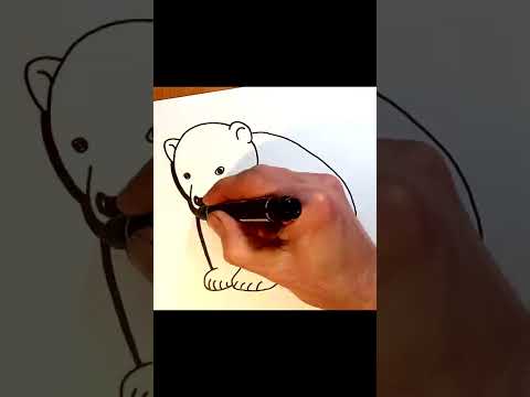 Как просто нарисовать медведя | how to draw a bear easy #shorts