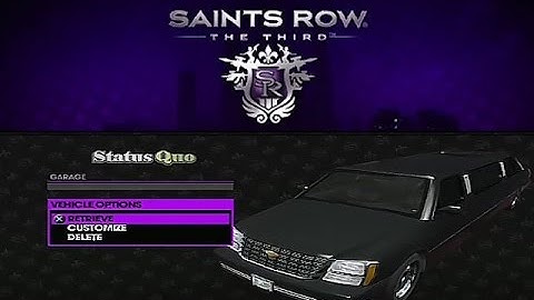 PS3 Saints Row The Third Vehicles Cheat Give Status Quo
