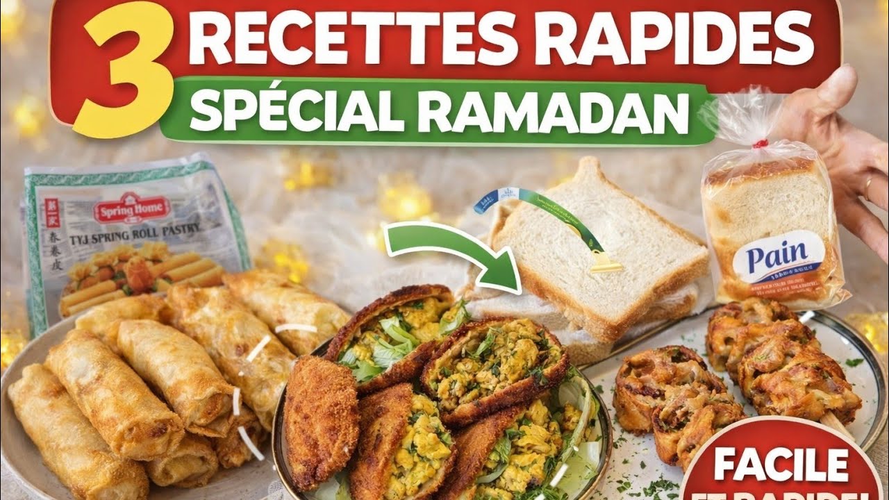 🌙3 RECETTES RAPIDES & FACILES Petits pains farcis💛#Ramadan2026 #RecettesRapides #PetitsPainsFarcis 