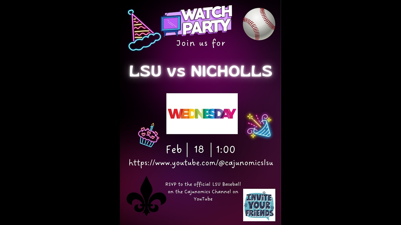 LSU Baseball LIVE on Cajunomics Invitation for LSU vs Nicholls ...