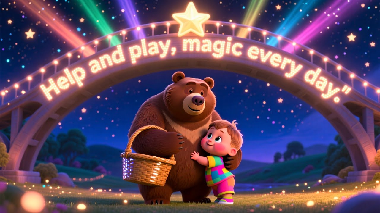 Bear Builds a Star Bridge 🌟🧸 | Fun Animal Adventure Song for Kids | Playful Nursery Rhyme