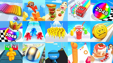 Satisfying Android,iOS Games Canvas Run, Cube Surfer, Sandwich Runner Mobile Gameplay