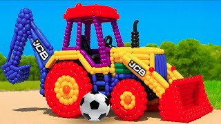 The mascot vibrato JCB and Tractor on the football field is popular, co-produced and creative