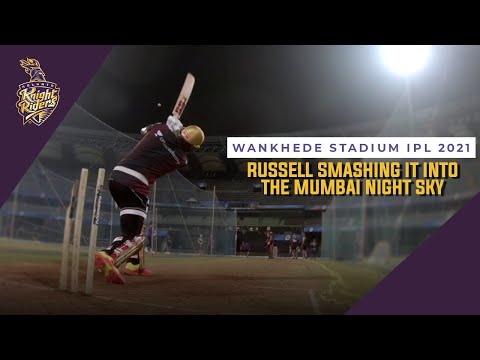 Andre Russell range hitting under Mumbai night sky | Wankhede Stadium IPL 2021