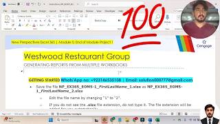 New Perspectives Excel 365 | Module 5: End of Module Project 1 #WestwoodRestaurantGroup