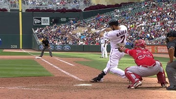 LAA@MIN: Mauer sends two-run homer into second deck