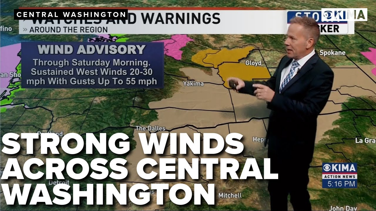 Strong Winds Across Central Washington | Weather with Mike McCabe - YouTube