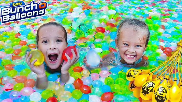 Epic Back to School Surprise: Swimming Pool Filled with Water Balloons!