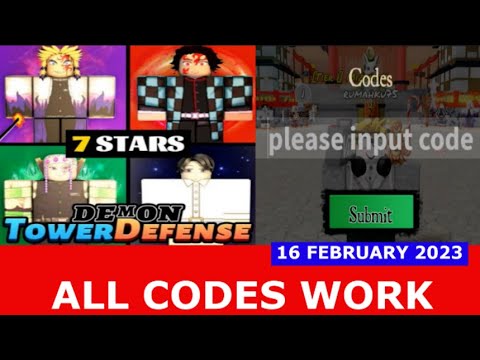 *ALL CODES WORK* [7⭐] Demon Slayer Tower Defense Simulator ROBLOX | February 16, 2023