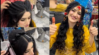 Mehndi hairstyle look |beautiful mehndi hairstyle| by @hoorainsalon