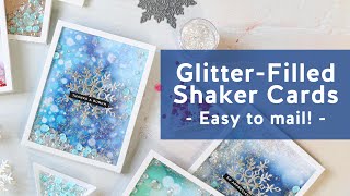 Glitter-Filled Shaker Cards (Easy Mail!) + Simon's January 2021 Card Kit!