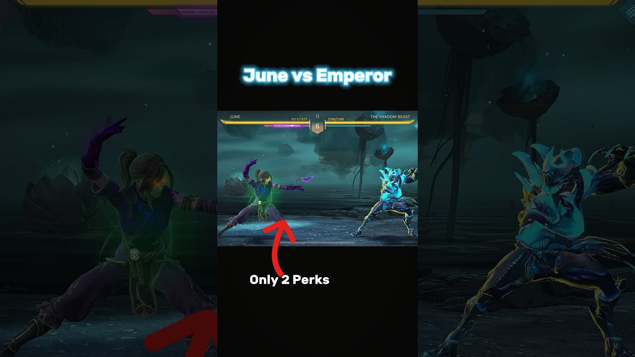 June Defeats Her Dad Emperor with only 2 Perks ‼️ - Shadow Fight Arena