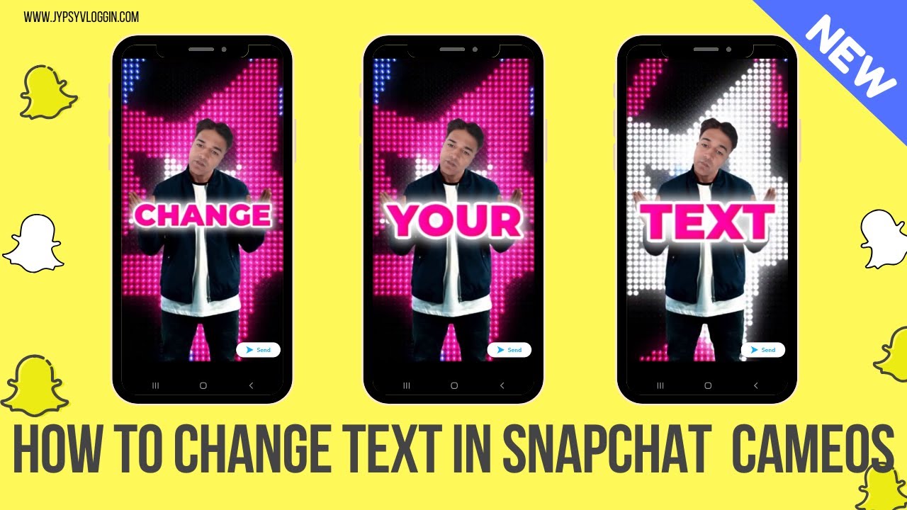 How to add your change text in snapchat cameos - YouTube