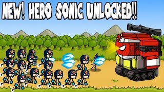 Heroes War: Super Stickman Defence New Character Unlocked - SONIC - Full Upgrade Hacked screenshot 1