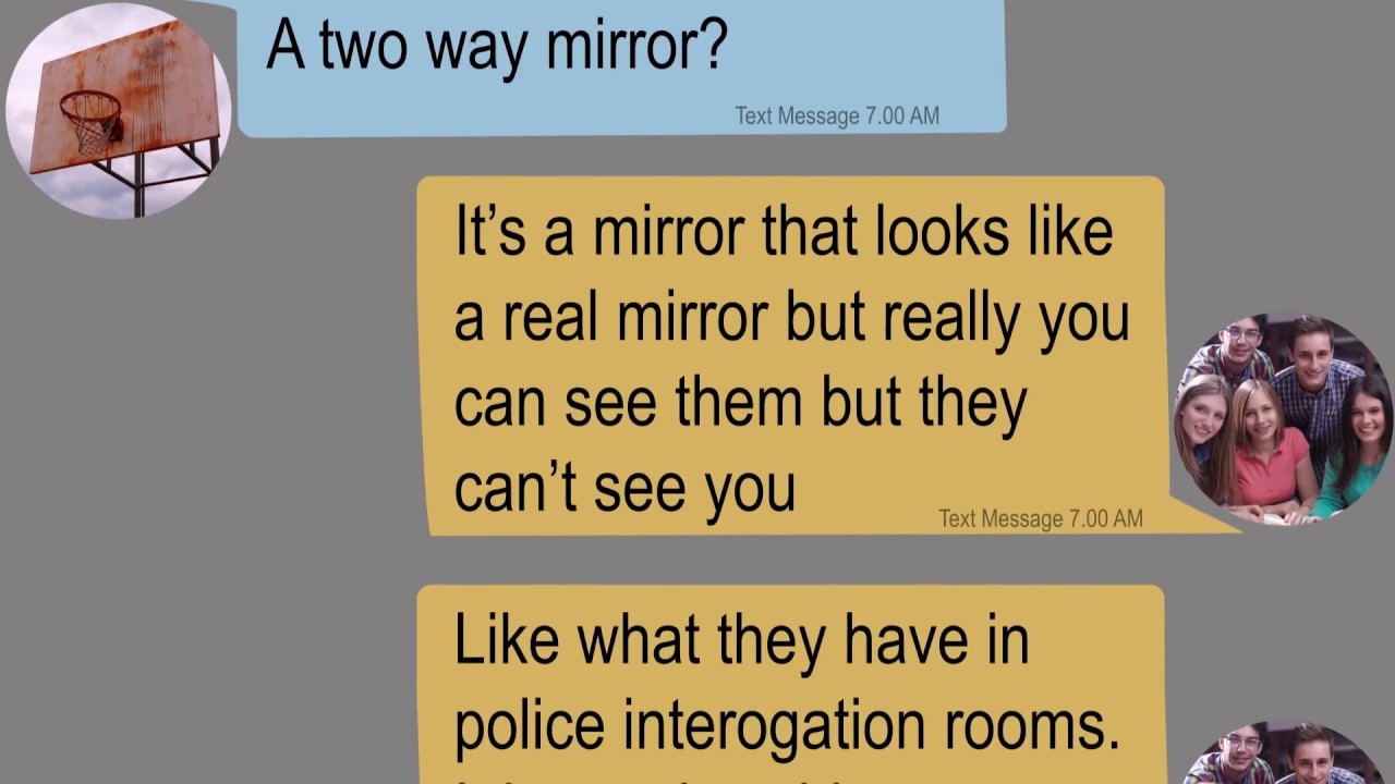 creepy texts about cameras secretly placed behind mirrors in the