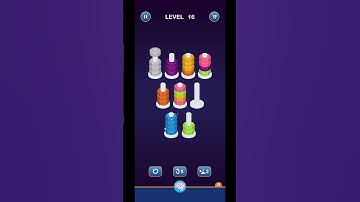 Lv 16 Nut Sort Puzzle - Color Sort/ 螺帽顏色排序/ ナットカラーソート (Guru Game)