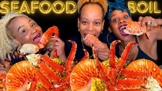 KING CRAB SEAFOOD BOIL MUKBANG | SEAFOOD | DESHELLED LOBSTER | ASMR