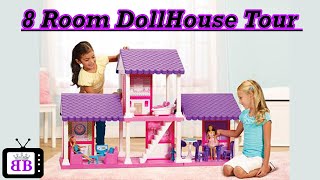 This doll house review and tour is of a customized 8 room dollhouse we bought from Wal-Mart for only $20! There are 2 floors, 8 