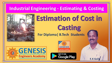 Estimation of cost  In casting | IE&EC